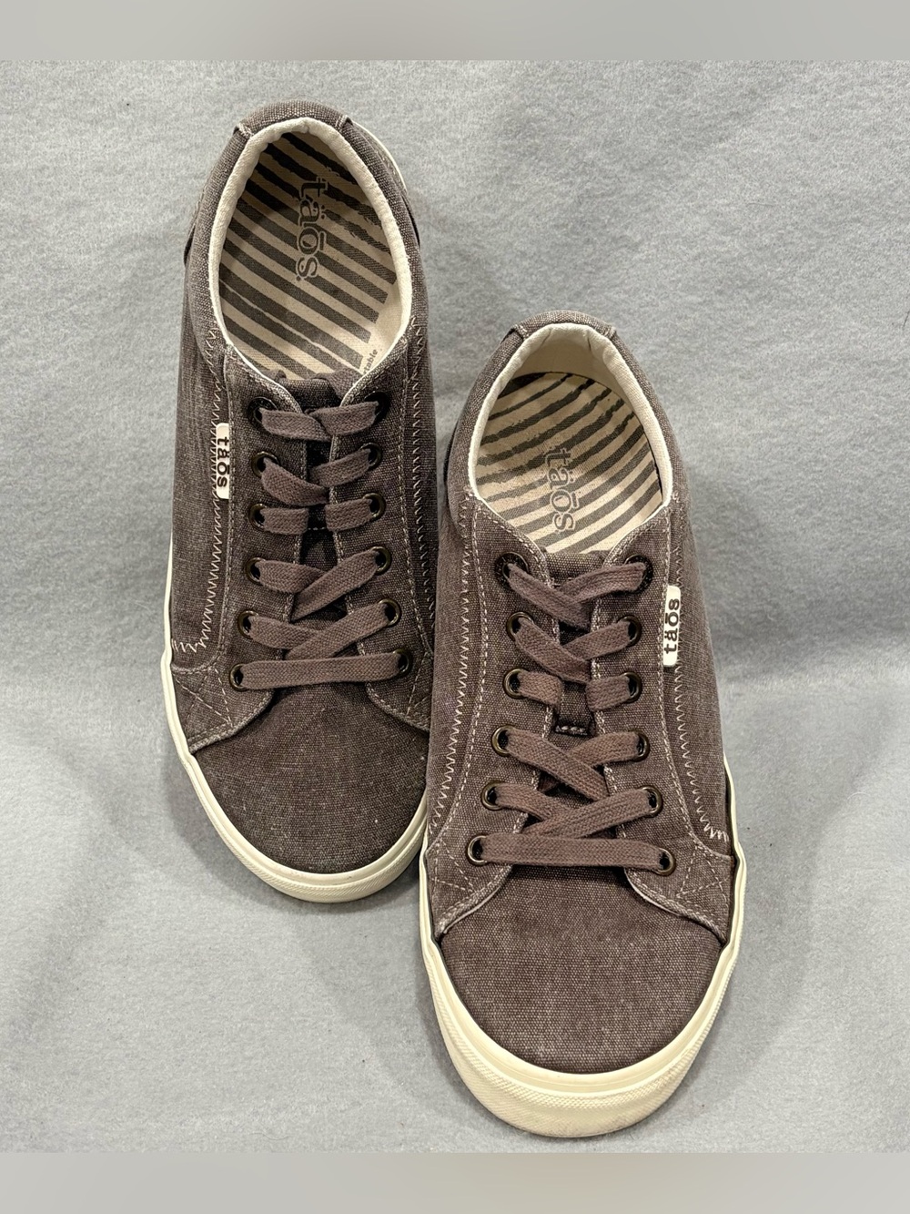 Taos Plim Soul WMNS Sneaker Gray Canvas Lace-Up Shoes US8.5W PLS-13644 Gray